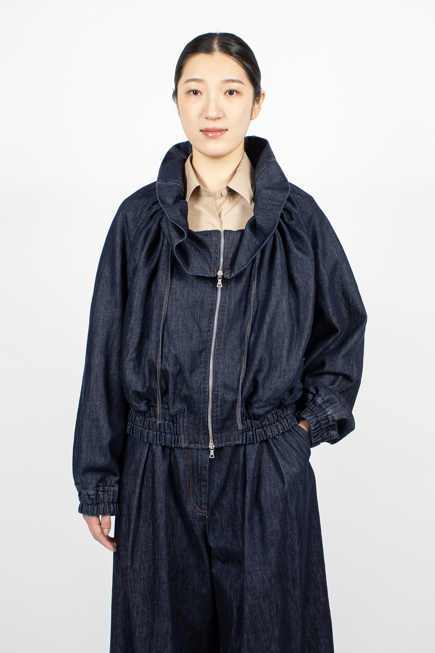Denim Cocoon Blouson Indigo