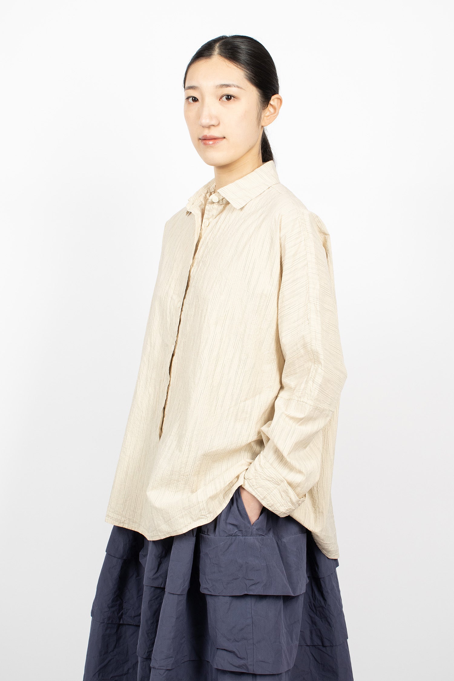 Waga LS Shirt Nat Stripe