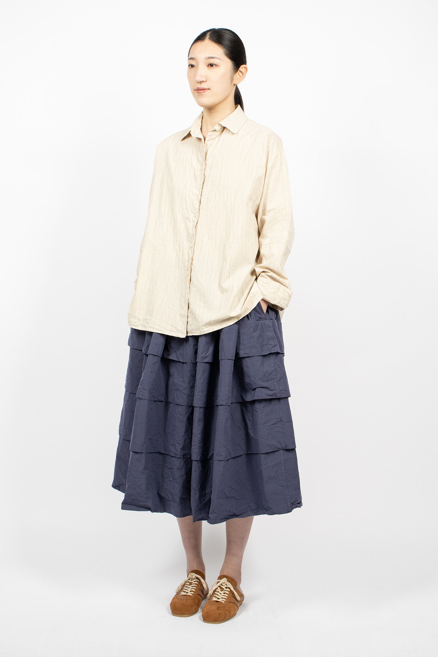 Waga LS Shirt Nat Stripe