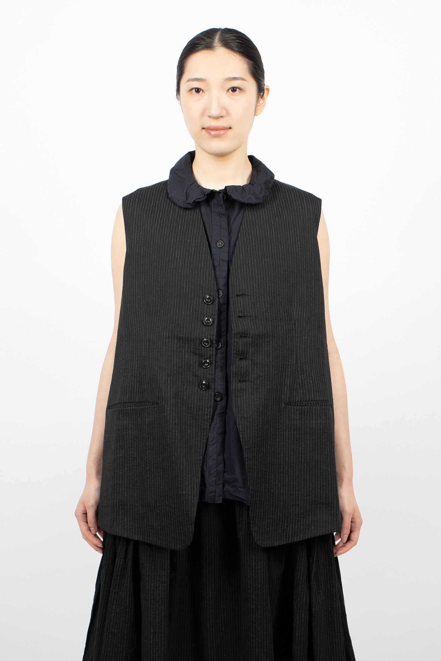 Jessy Waistcoat Black/Stripe