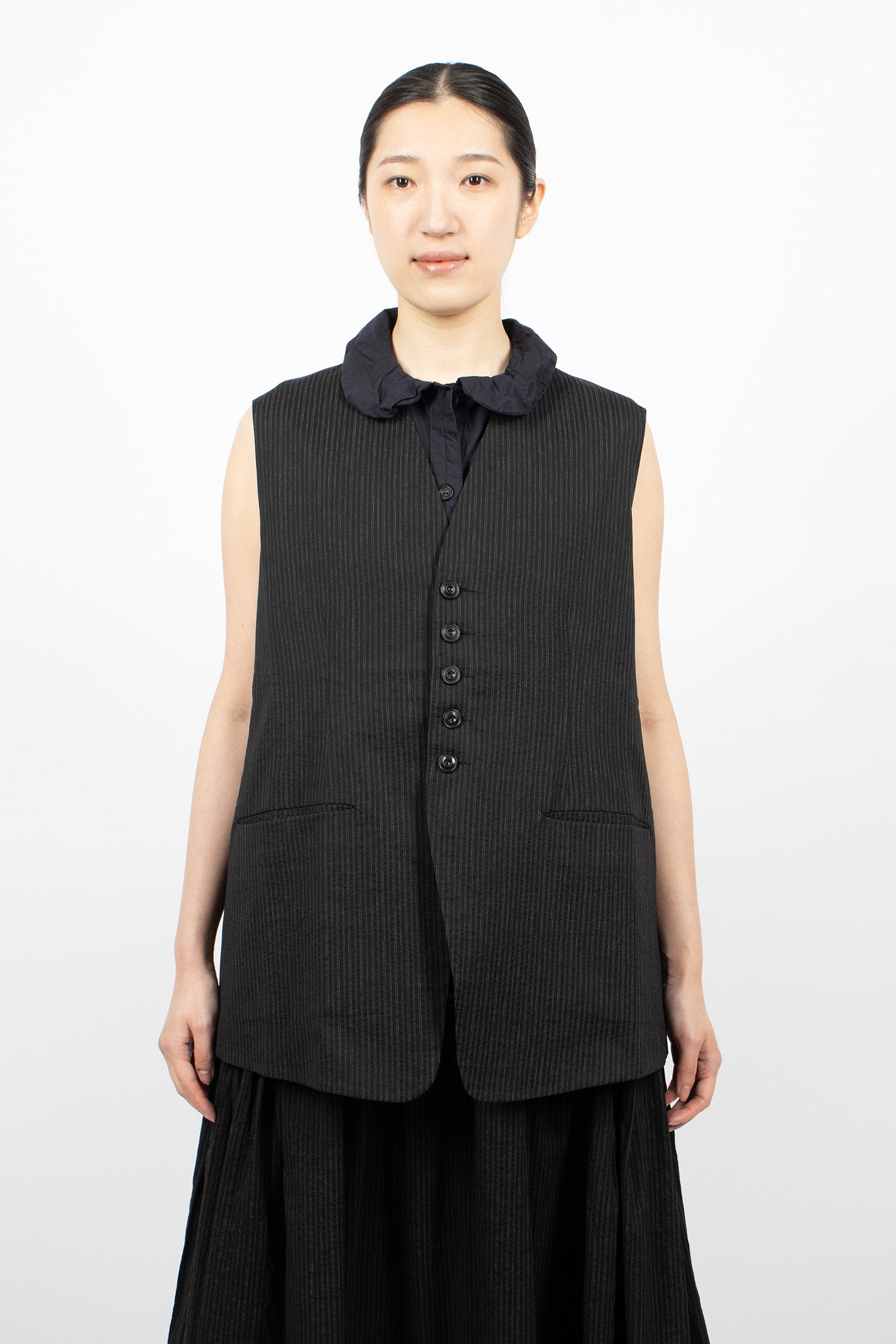 Jessy Waistcoat Black/Stripe