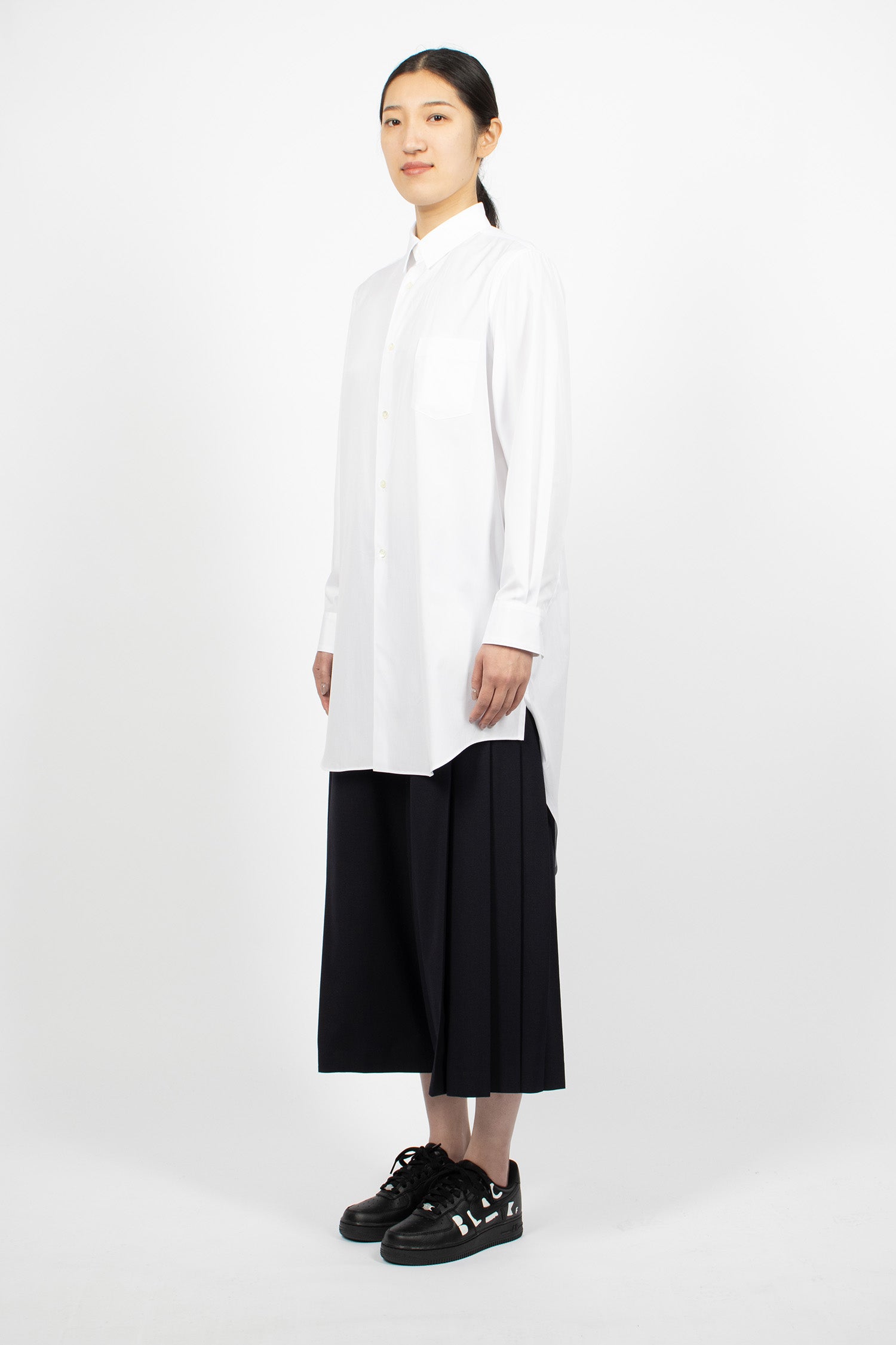 Tail Longline Shirt White