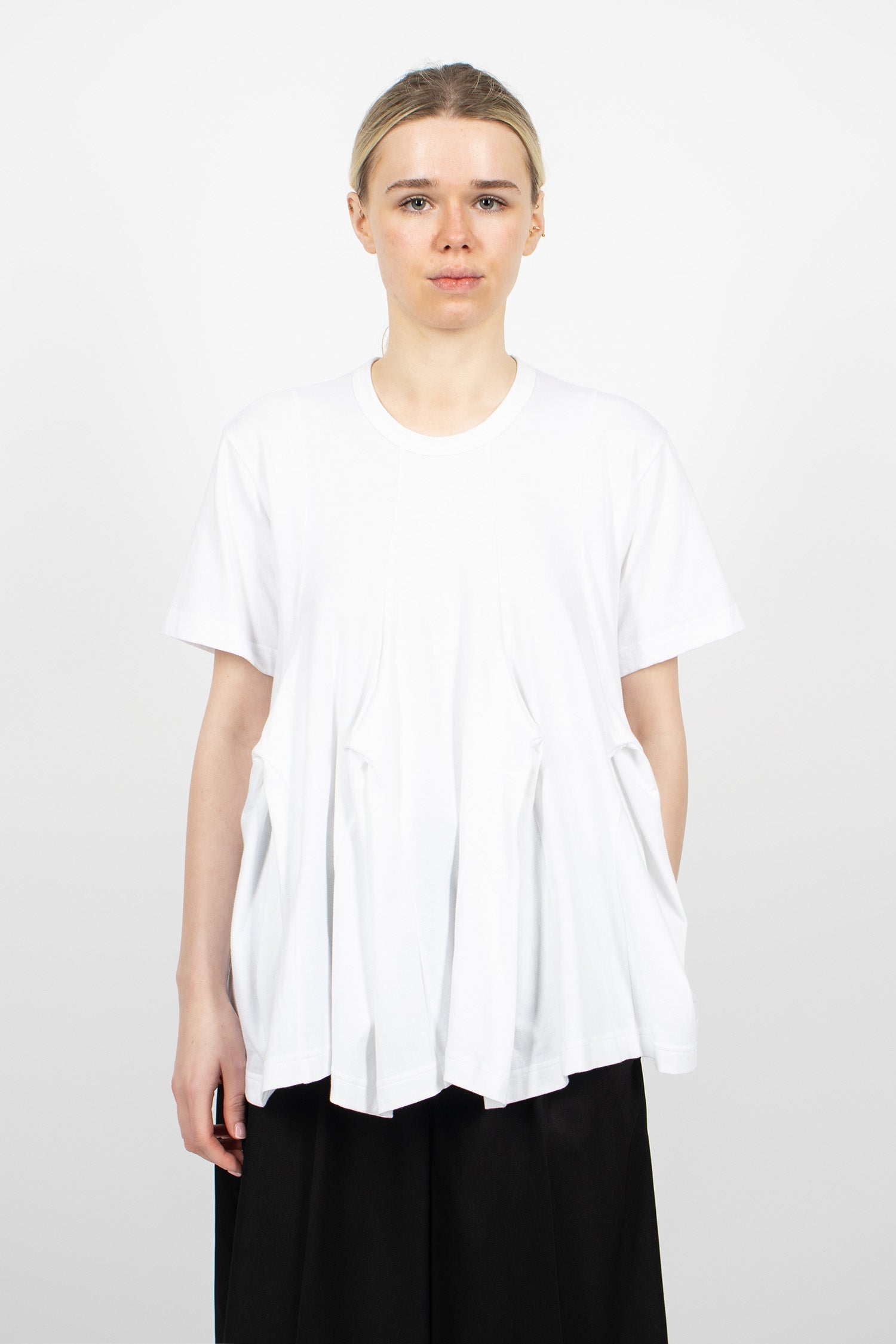 Panelled Jersey T-Shirt White