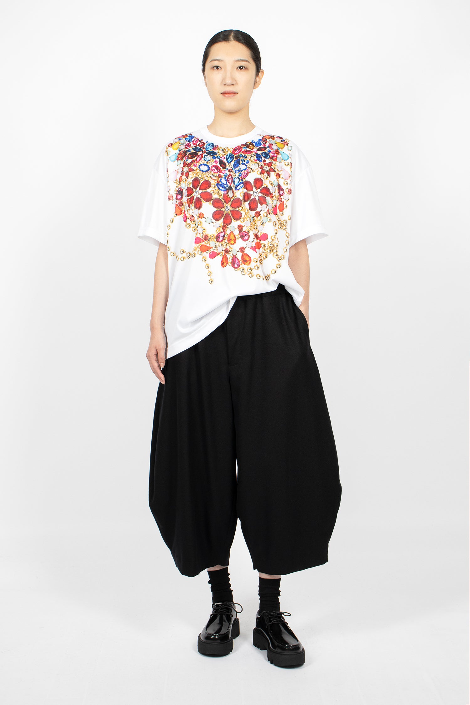 Wool Balloon Pants Black