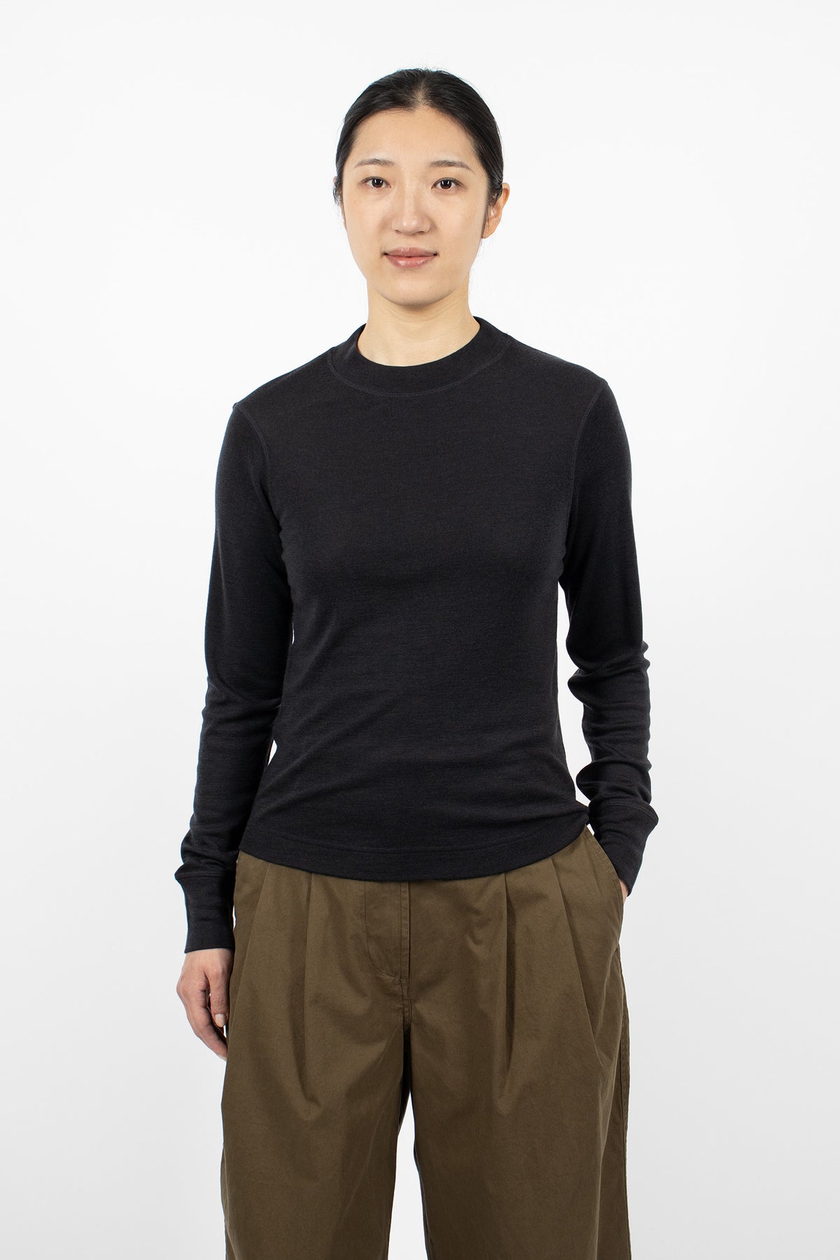 Thermal Wool T-Shirt Off Black