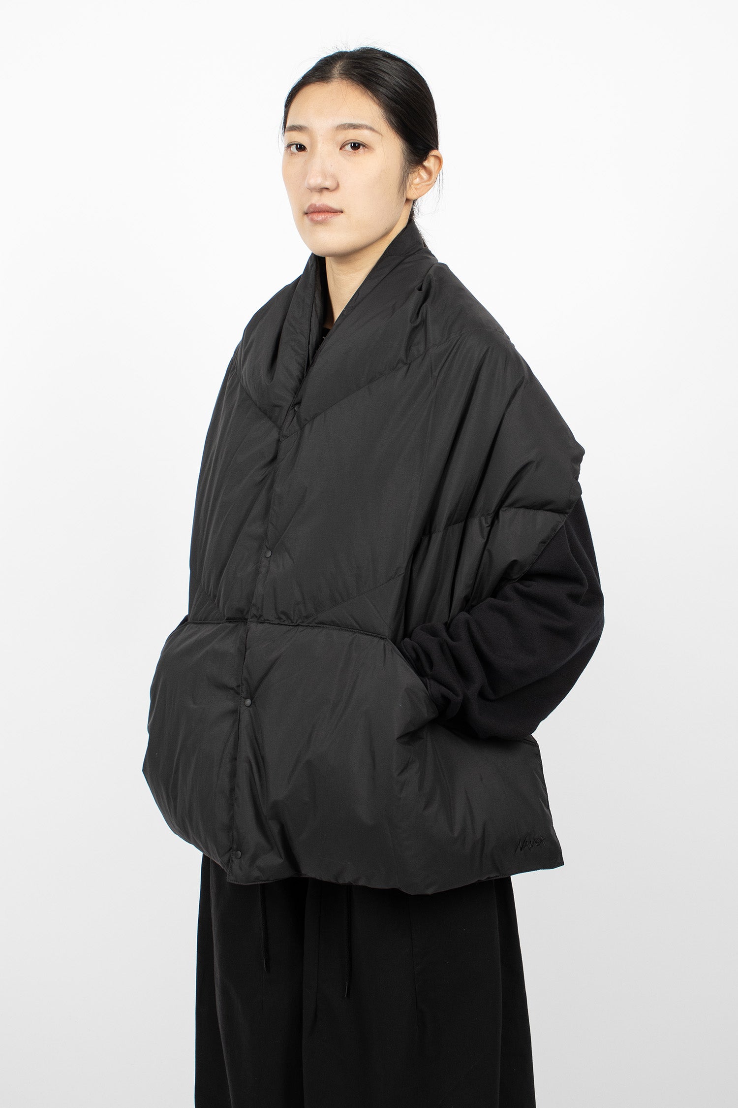 Down Poncho Muffler Black