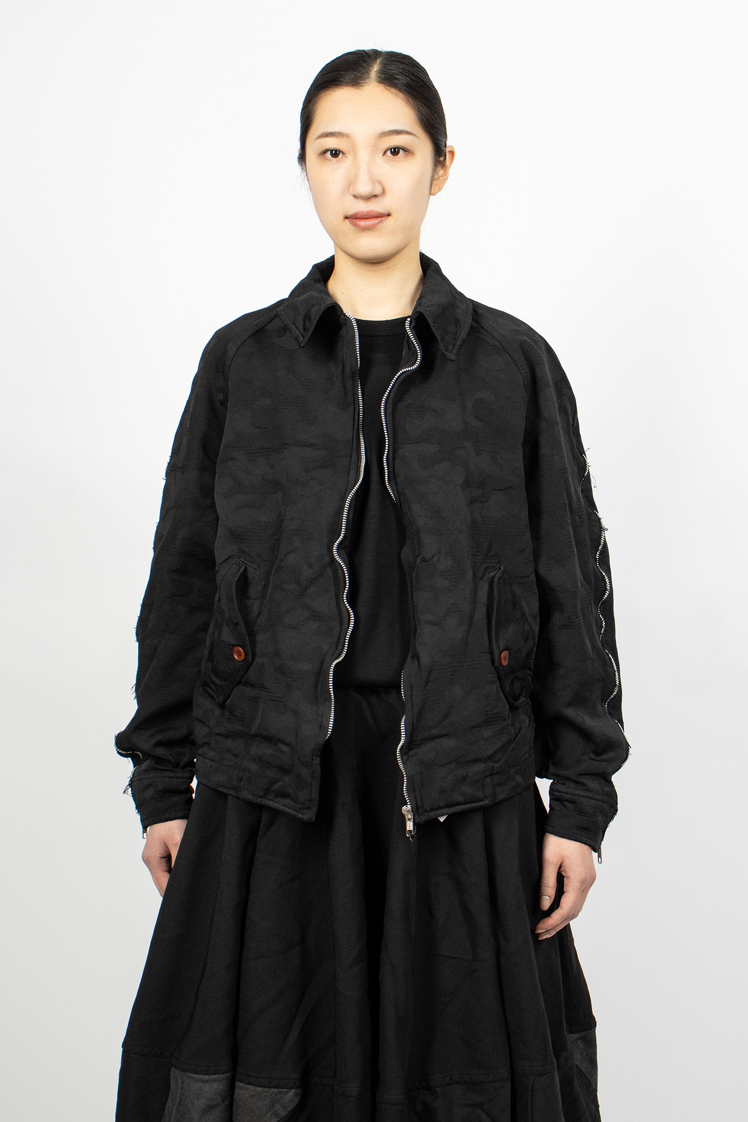 Jacquard Zip Jacket Black