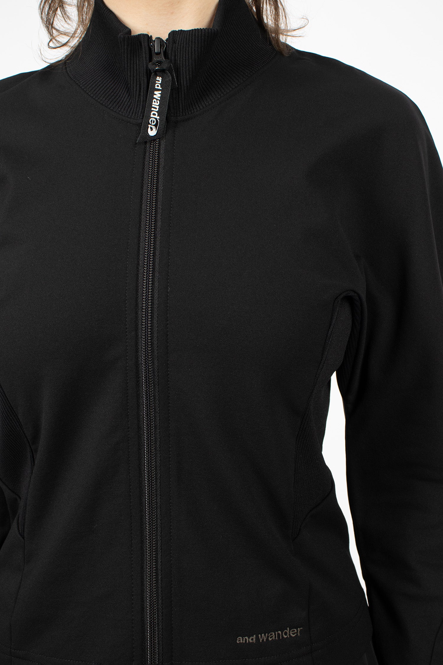 Back Pile Zip Up Jacket Black