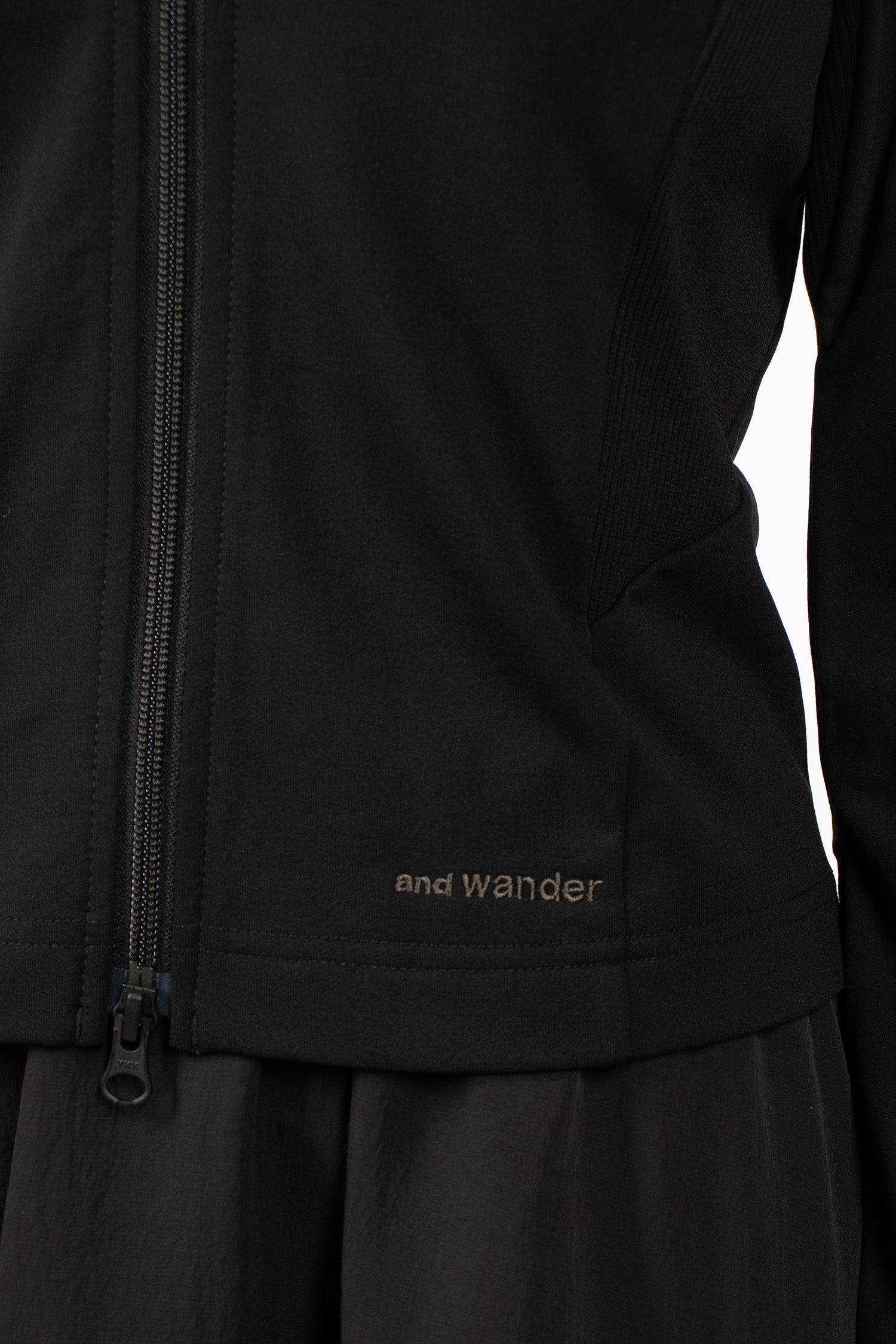 Back Pile Zip Up Jacket Black