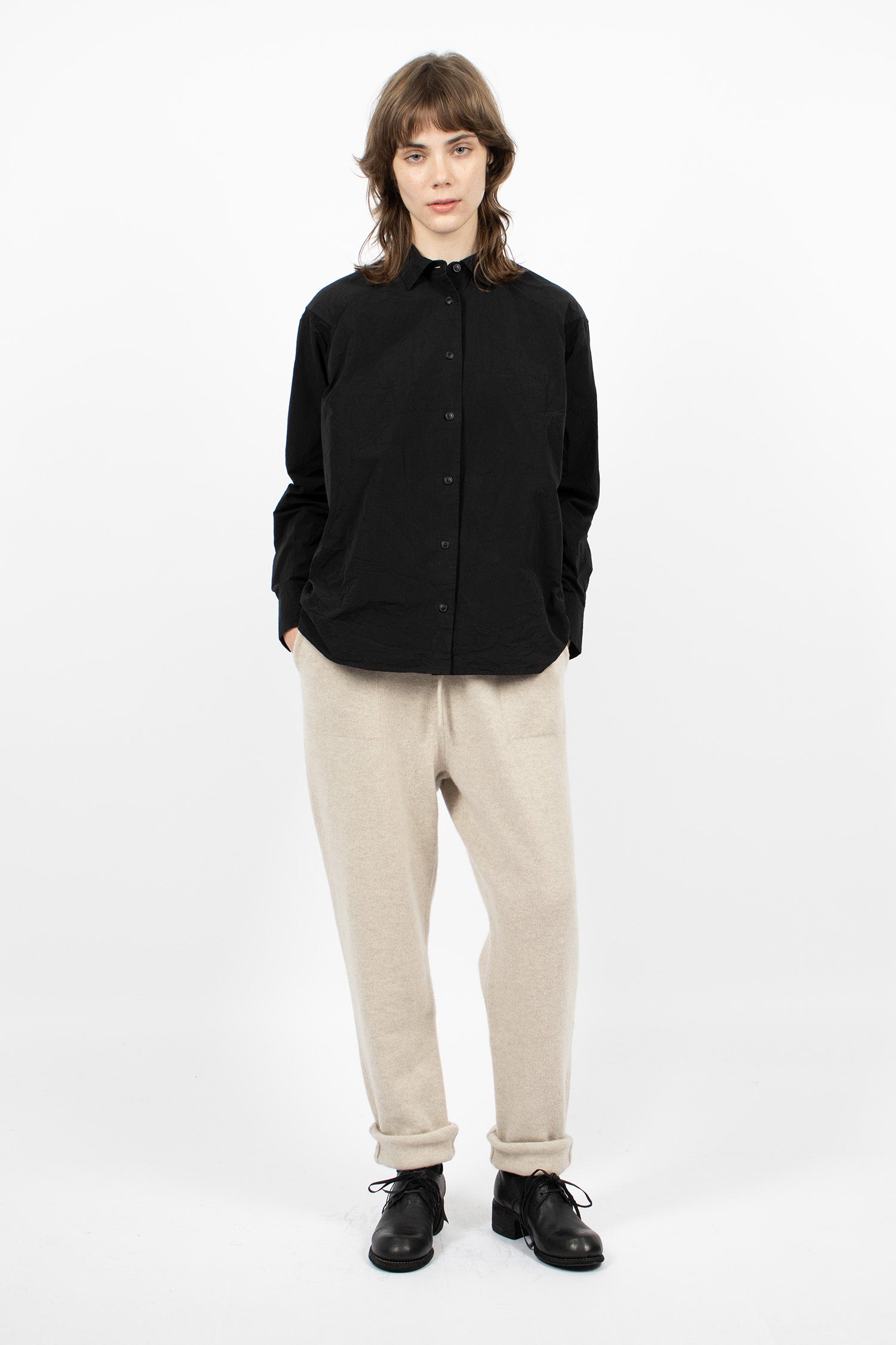 Zwag Knit Wool Pants Light Grey