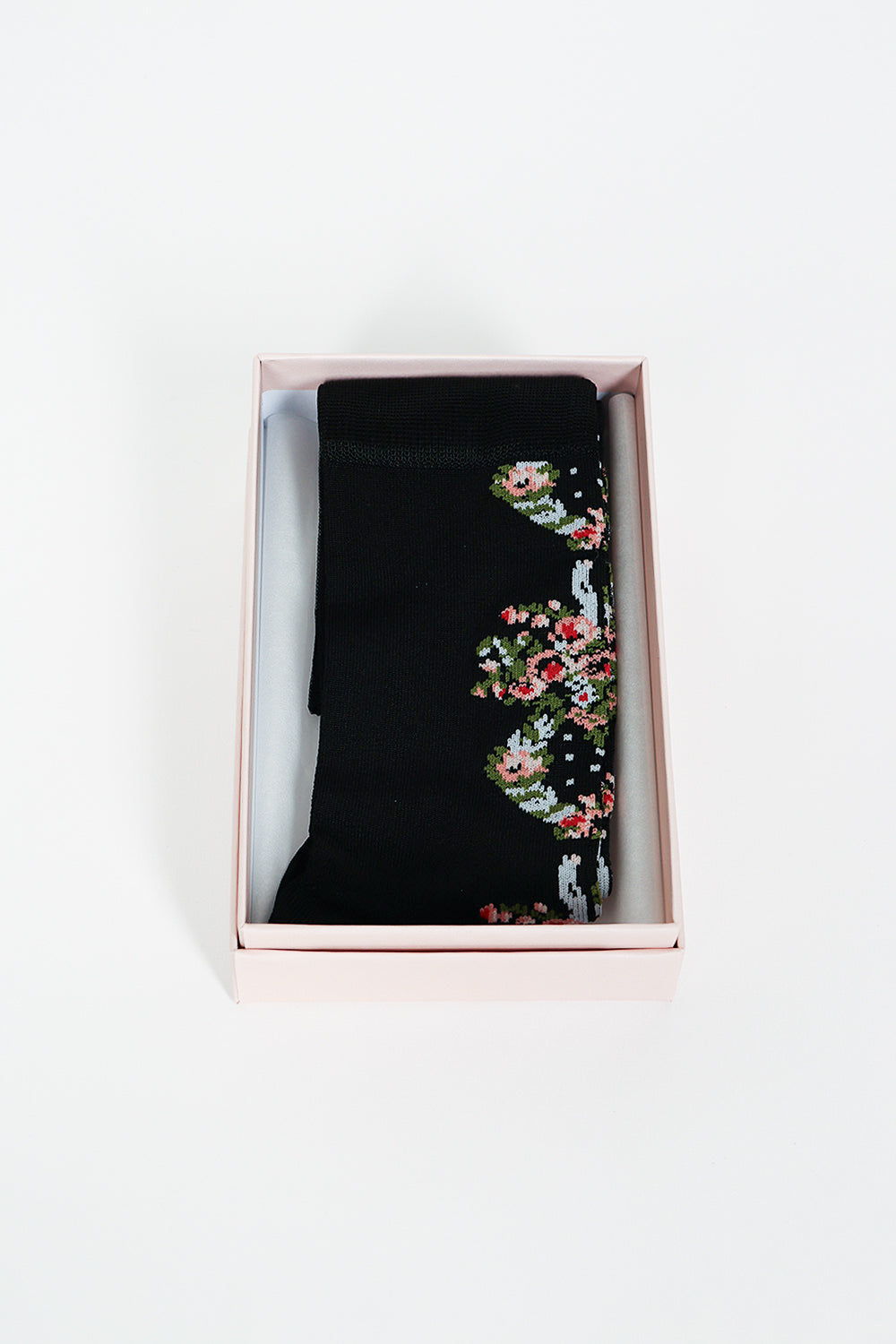 Wreath Printed Socks Black