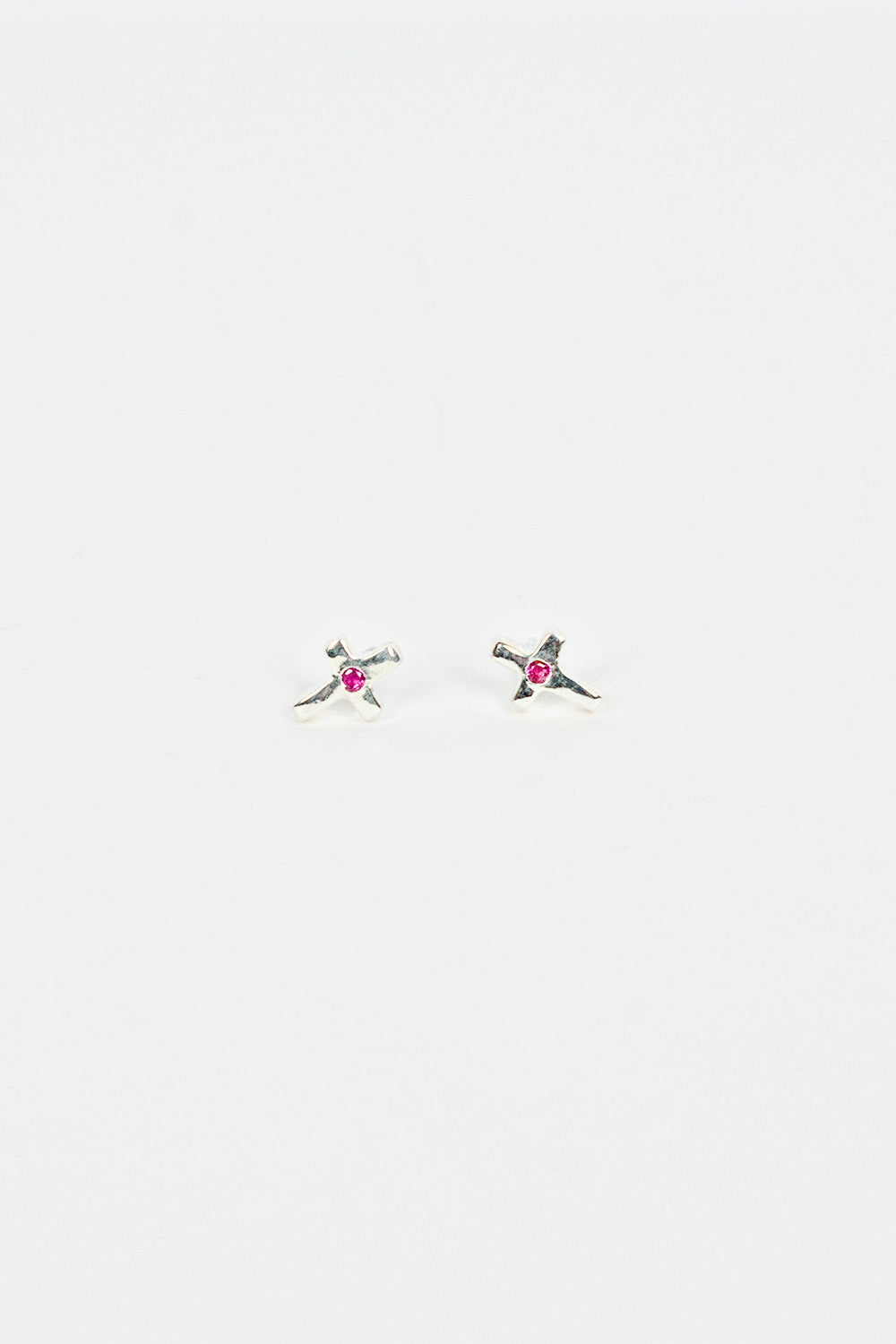 C18 Cross Earrings Ruby