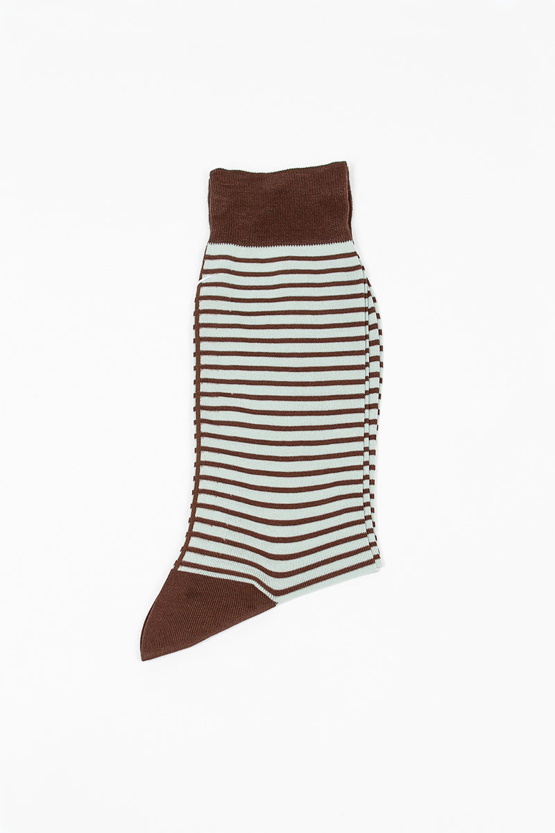 Striped High Sock Brown/Mint