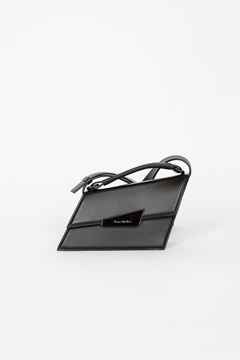Distorted Leather Handbag Black