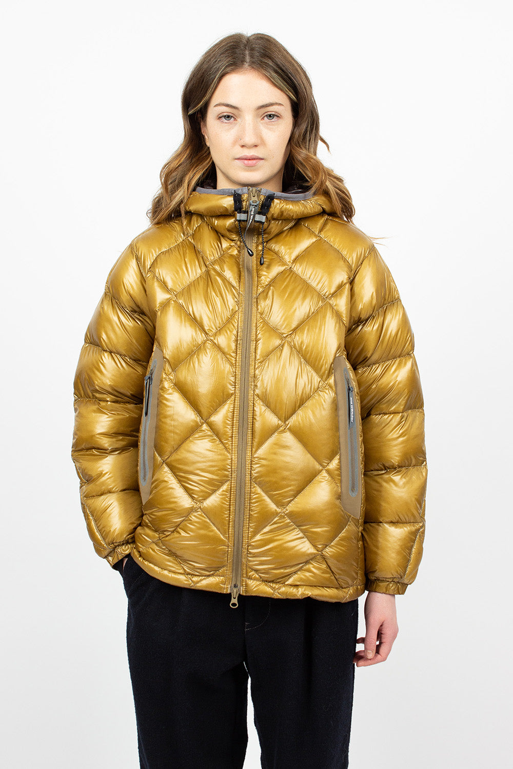 and wander: Tan Diamond Stitch Down Jacket