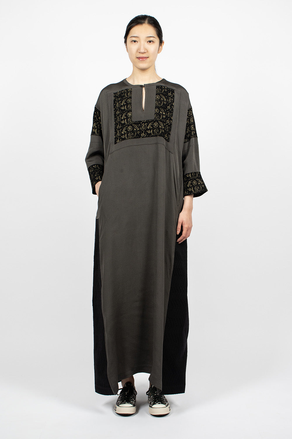 Patchwork Dress Silk Black