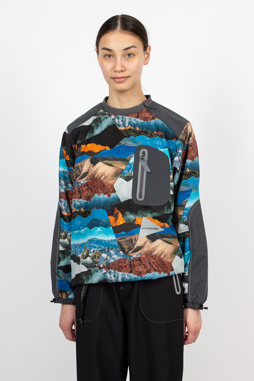 Vent Printed Pullover Blue