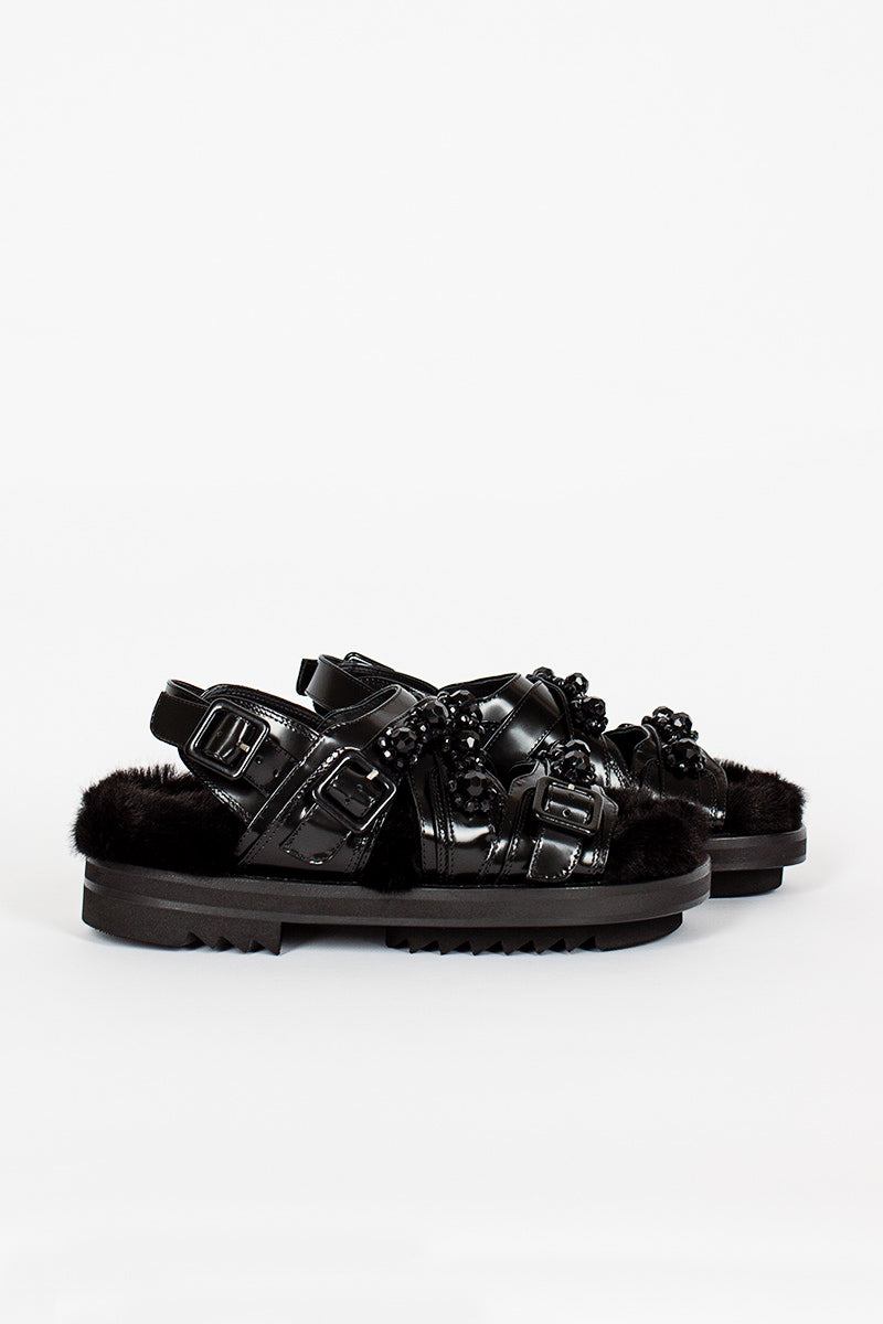 River Island pearl bow sandal in black | ASOS