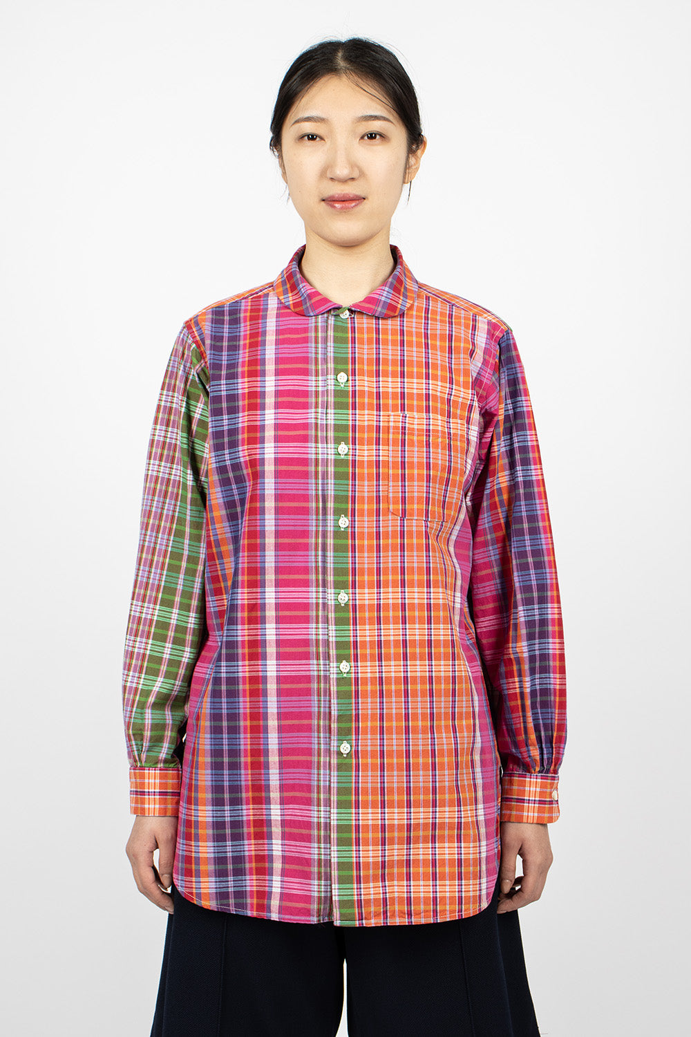 Rounded Collar Shirt Multi