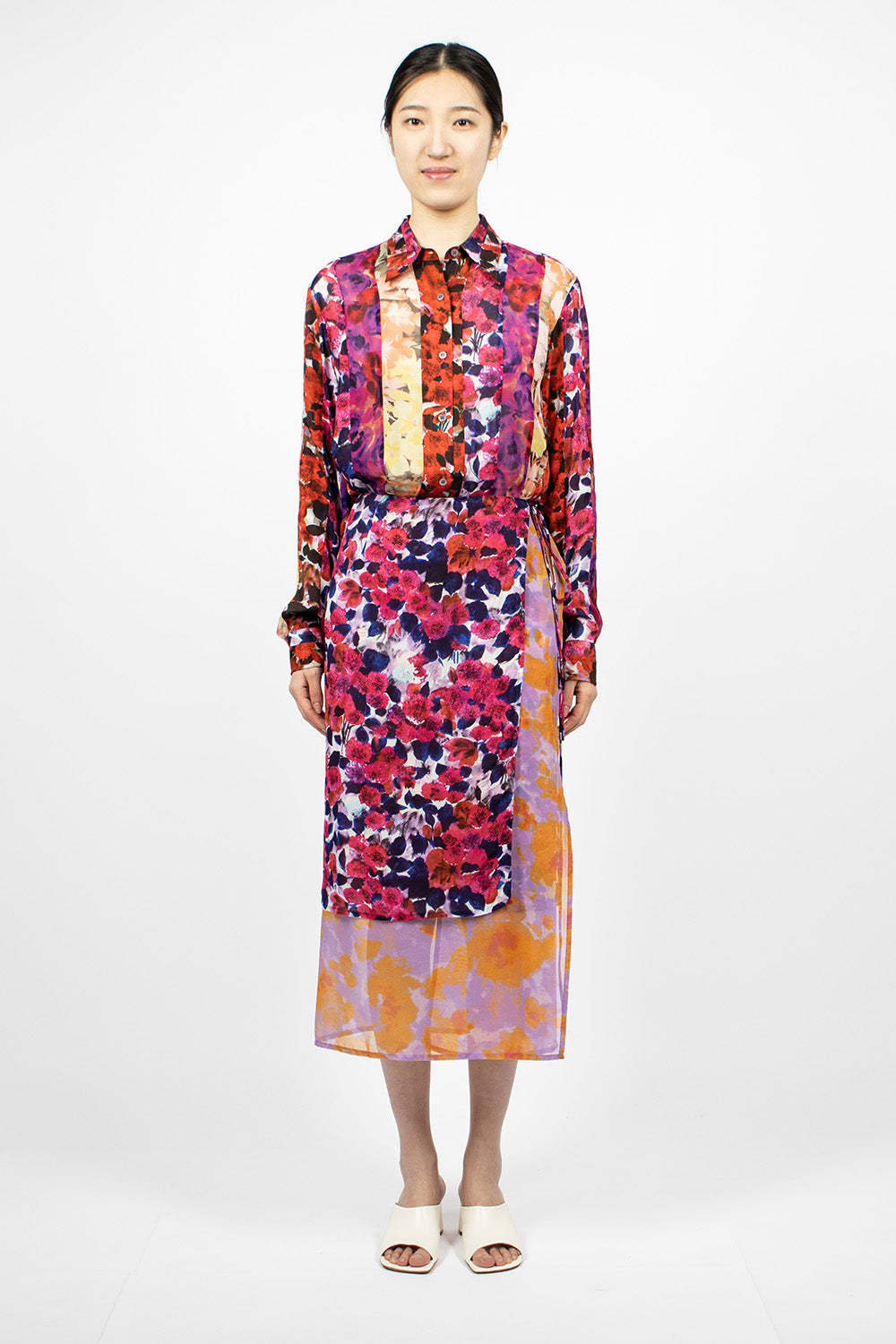 Mixed floral Skirt Fuchsia – Envoy of Belfast