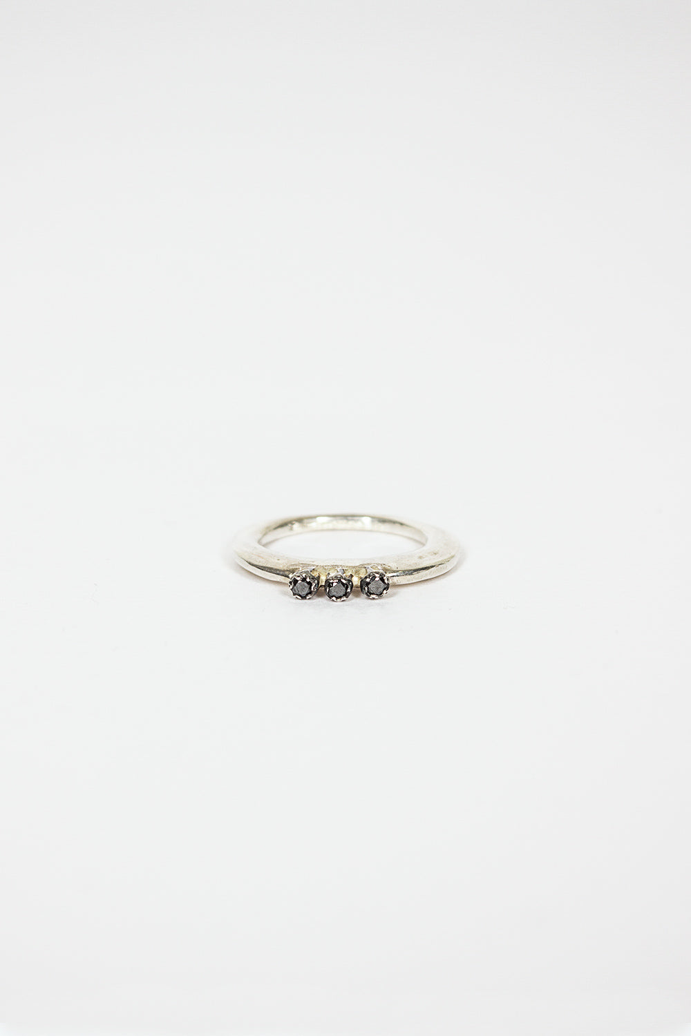 Zhang Sterling Silver Black Diamond Ring