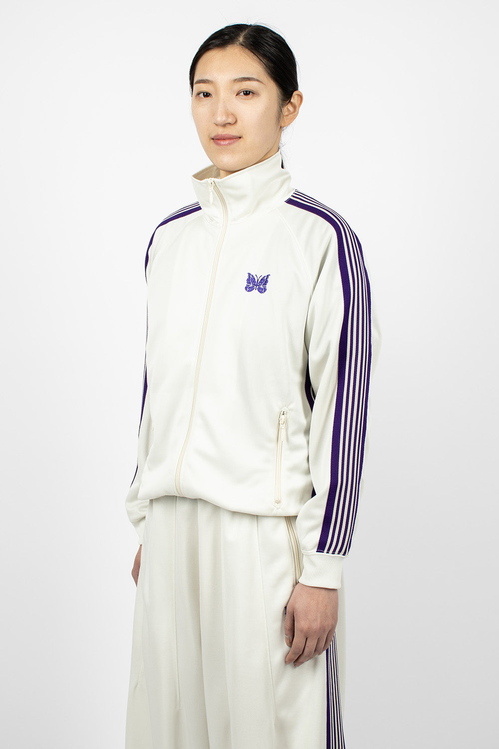 New Classic Track Jacket in white - Palm Angels® Official